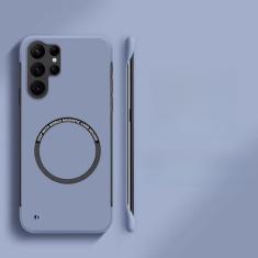 Capa de telefone magnética sem moldura ultrafina e rígida para PC para Samsung Galaxy S24 S23 S22 S21 S20 FE Plus Note20 Capa ultra fosca, cinza, para Galaxy S24 Plus