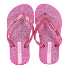 Chinelo Infantil Feminino Ipanema Rosa Escuro Glitter