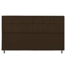 Cabeceira Estofada Damares 195 cm King Size Com Botonê Suede Marrom - 