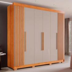 Guarda-roupa Casal Com Pé 6 Portas 6 Gavetas Granada Sallêto Cinamomo 