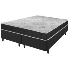 Cama Box King Size Preto + Colchão San Francisco D33 193cm