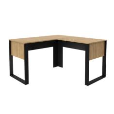 Mesa de canto para escritório Me4181 Amêndoa/Preto Tecnomobili