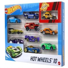 Hot Wheels Kit 10 Carrinhos Sortidos Miniaturas Colecionáveis Mattel O