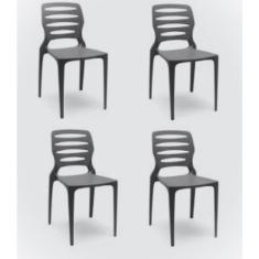 Cadeira Ville 52 Basalto - Kit com 4 Unidades Basalto