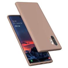 E Segoi Projetada para Galaxy Note 10 Plus, capa à prova de choque de borracha gel de silicone líquido, almofada de forro de pano de microfibra macia compatível com Galaxy Note 10+ Plus de 6,8