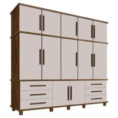 Guarda Roupa Casal Londres Malbec Off White  Luapa Móveis