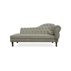 Recamier Divã Juliana 185cm com Strass - Esquerda Suede - Passoni Deco