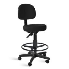 Cadeira Mocho Palmi Giratória Alta com Aro - Flex Cadeiras, Preto