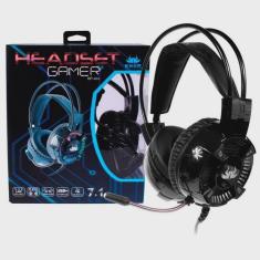 Headset Gamer 7.1 Virtual Deep Bass Knup LED Colorido Com Microfone P2 + USB Knup - KP-464