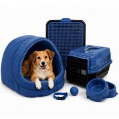 Kit Cama Toca Iglu Pet Médio Sanitário Transporte Acessórios - Supri P