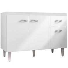 Balcão para Pia Gabriela com 120 cm Flex Branco ou Preto - AJL Móveis,