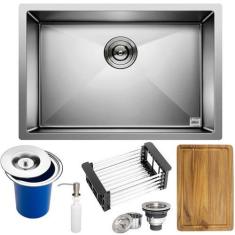 Cuba Quadrada Inox 304 Cozinha Pia Embutir Sobrepor Gourmet 60x40 Prem