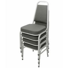 Kit com 4 Cadeiras Empilháveis Linha Hotel Plus Cinza