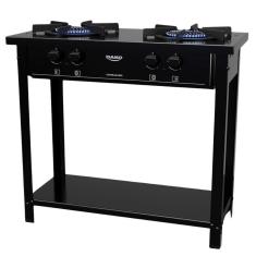 Fogão Industrial 2 Bocas Dako Com Chama Dupla E Pés Preto