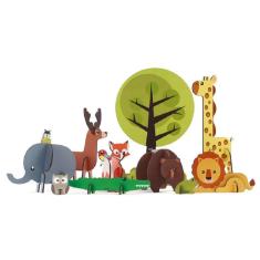 Quebra-Cabeça 3D Animais Da Savana Em Madeira Mdf