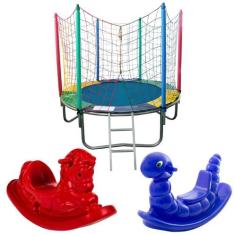 Cama Elástica Pula Pula 1,83m Nacional 2 Gangorras 1 Lugar - Rotoplay 