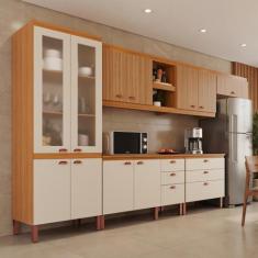 Cozinha Completa Modulada Florença 100 MDF com 2 Balcões 11 Portas e 6