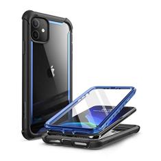 i-Blason Capa Ares para iPhone 11 6,1 polegadas (versão 2019), capa bumper transparente resistente de camada dupla com protetor de tela integrado (azul)