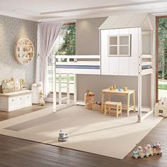 Cama Alta Infantil Cabana Family Casatema Branco/off White