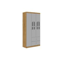 Roupeiro Infantil Guarda Roupa 3 Portas 2 Gavetas E Nichos Alvin