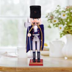 Enfeites de quebra-nozes de Natal, figuras de quebra-nozes de madeira de 15 polegadas, decoração tradicional de estátua de quebra-nozes, decorações clássicas de coleção de Natal para mesa de prateleir