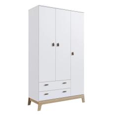 Guarda Roupa Infantil 108Cm 3 Portas 2 Gavetas Favo De Mel 006 Branco - Completa Móveis