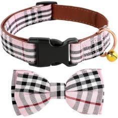 Coleira de cachorro ajustável com gravata borboleta, coleira para animais de estimação para cães coleiras macias para cães pequenos, médios e grandes