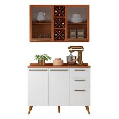 Armário de Cozinha Compacta 4 Portas 3 Gavetas Vidro Reflecta com Adeg