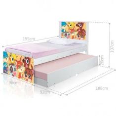 Bicama Juvenil Barcelona Adesivada Animais com Colchões - Mais de Casa