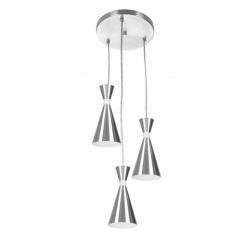 Lustre Pendente Aluminio Florida Triplo Escovado - MARRYLUZ