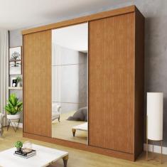 Guarda-Roupa Casal Evidence 3 Portas de Correr 4 Gavetas Carvalho - Mi