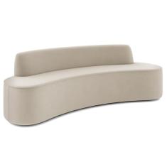 Sofá 3 Lugares Para Sala De Estar Living 210cm Koane D06 Veludo Creme - Mpozenato