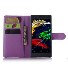 Capa carteira para Lenovo P70, carteira flip de couro PU premium com compartimento para cartão, suporte e fecho magnético [capa interna à prova de choque de TPU] Compatível com Lenovo P70