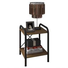 Mesa De Cabeceira Madri Com Prateleiras Preto/demolição
