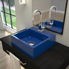 Kit Cuba Q395 Com Torneira Luxo 1195 E Válvula Click 1 Polegada G Compace Azul Escuro