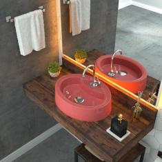 Kit Cuba Ov43 Com Torneira 1198 Metal E Válvula Click 1 Polegada G Compace Rosa