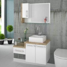 Gabinete para Banheiro 2 Portas 1 Gaveta com Cuba e Espelheira Legno 8