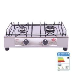 Fogão de Mesa Layr Gas Glp 2 Bocas Platinyum II Inox