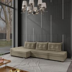 Sofá de Canto 7 Lugares Guarapari Bege