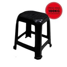 Banqueta Preta Banco De Plástico Multiuso Suporta Até 100 Kg - Aja