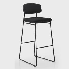 Banqueta Alta para Bancada Sala de Jantar Encosto e Assentos Estofados Linha Jaraguá.