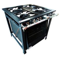 Fogão Industrial P7 4 Bocas Baixa Pressão com Forno 126L Tampa Vidro 2QD 2QS - MetalFour