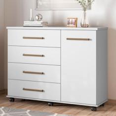 Cômoda 4 Gavetas 1 Porta Flora - Demóbile