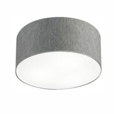 Plafon Cilíndrico Vivare Md-3048 Cúpula Em Tecido 50x21cm - Bivolt Rustico-cinza 127/220v