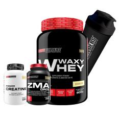 Kit Waxy Whey 900g + ZMA Elements 100 caps + Creatina 100g + Coqueteleira Bodybuilders-Unissex