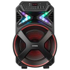 Caixa Amplificada Mondial CM-700 com Display Digital, Equalizador, Rodas de transporte, Bluetooth, USB e Rádio FM - 700W