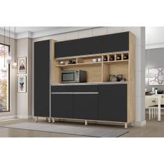 Kit cozinha brasil nature preto fosco - CSA Móveis