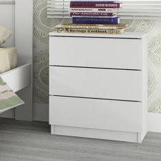 Mesa de Cabeceira 3 Gavetas Veronna Tcil Móveis Neve