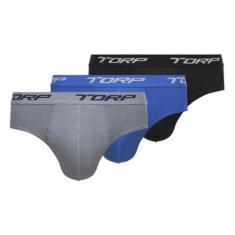 Kit com 3 Cuecas Slip Algodão Torp Cores Sortidas - Ref.7004, M, Sorti