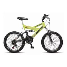 Bicicleta Infantil Colli GPS Aro 20 36 Raias 21 Marchas Dupla Suspensão Amarelo Neon
